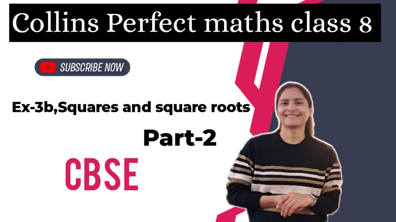Ch-3,Squares and square roots class 8 Collins Perfect maths #collins # ...