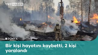 Kazakistan'da ormanda çıkan yangın kente sıçradı Resimi