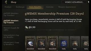gWEMIX Membership Premium (28 Days) | Legend of Ymir