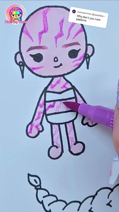 Rumi with patterns Tocaboca Drawing #kpopdemonhunters #shorts