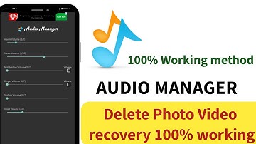 audio manager backup photos | audio manager se delete photo wapas kaise laye | tobotech