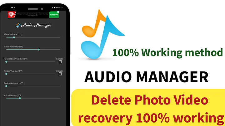 audio manager backup photos | audio manager se delete photo wapas kaise laye | tobotech