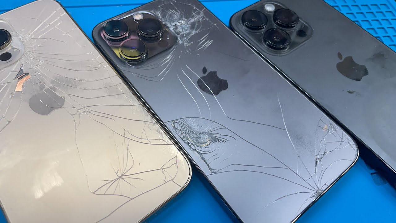 背面ガラス割れ修理【3台同時】iPhone 13 Pro /14 Pro - YouTube