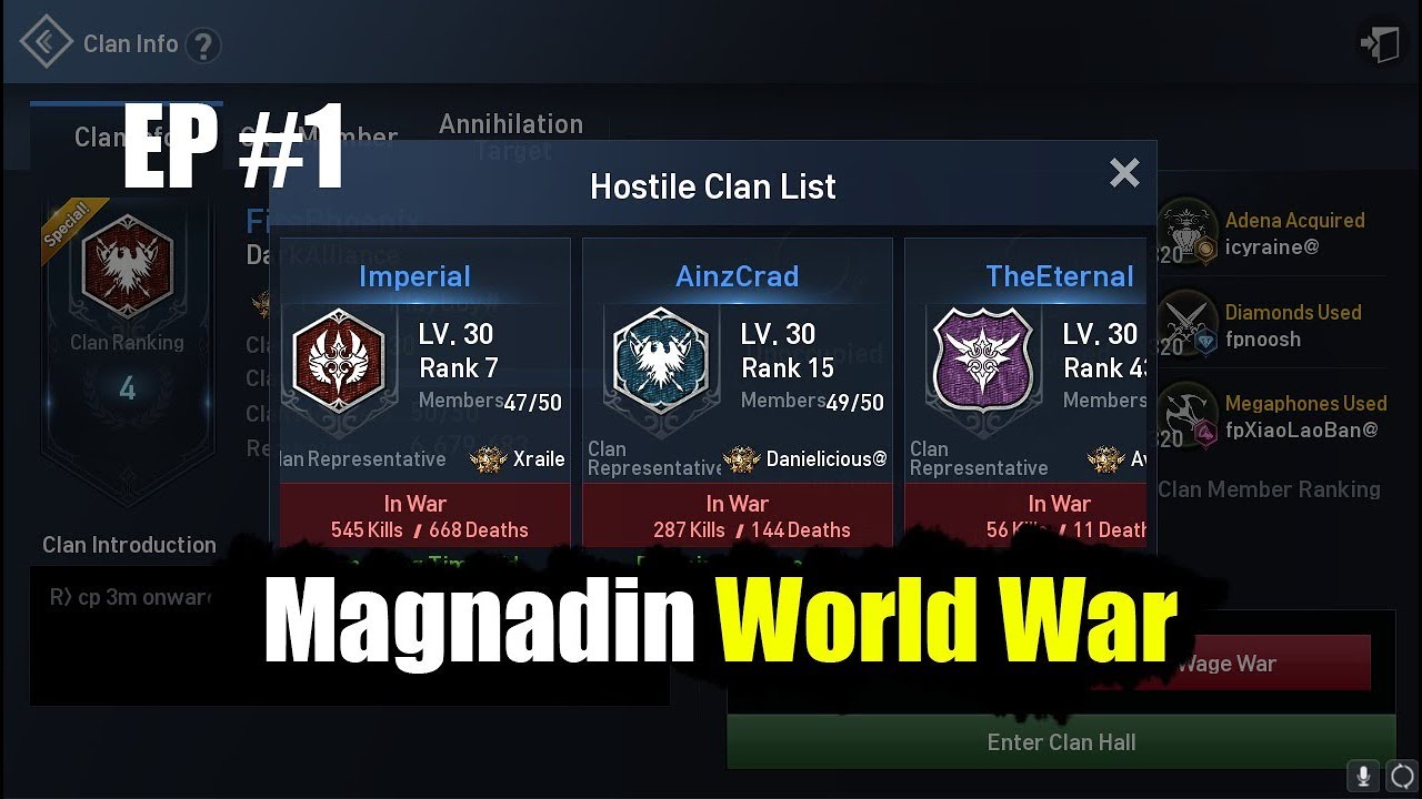 Lineage 2 Revolution Magnadin World War Ep #1