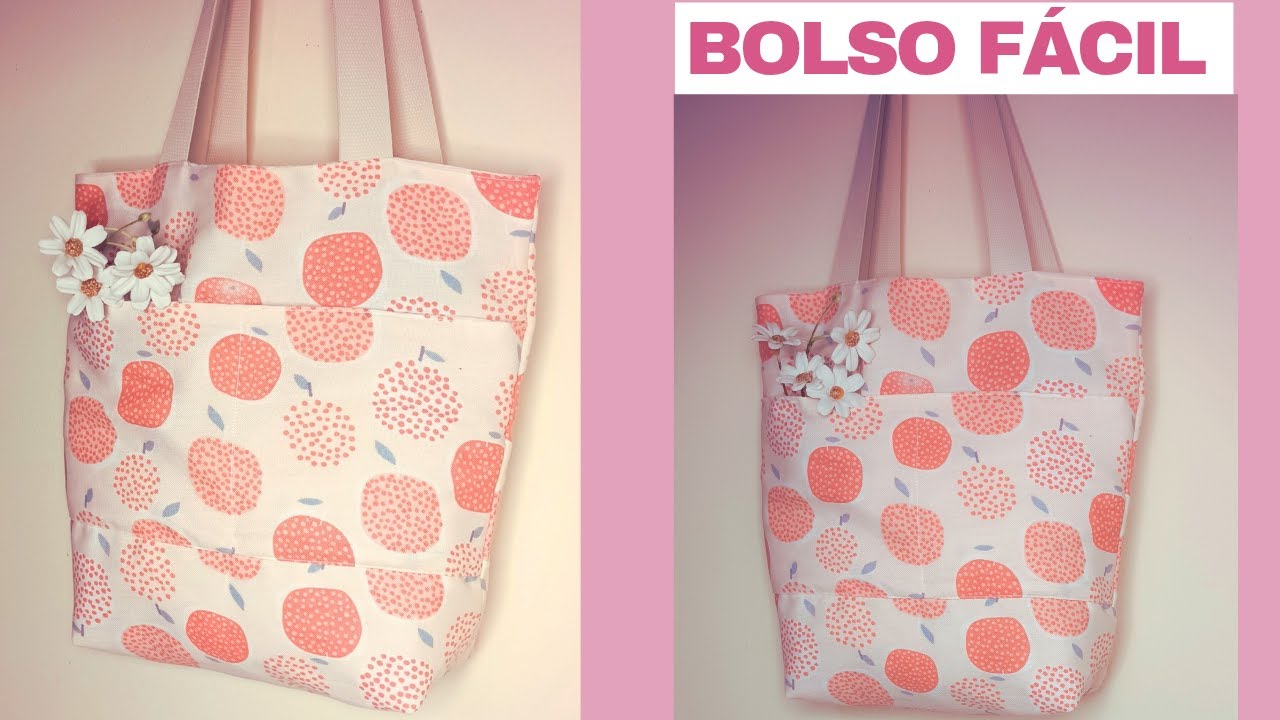 CÓMO COSER UN BOLSO FÁCIL / tutorial de tote bag / hacer bolso de tela