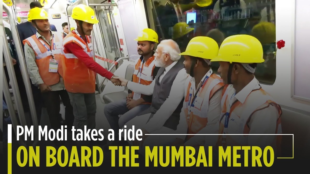 PM Modi takes a ride on board the Mumbai Metro