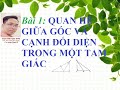 Toán 7: Quan hệ giữa góc và cạnh đối diện trong một tam giác