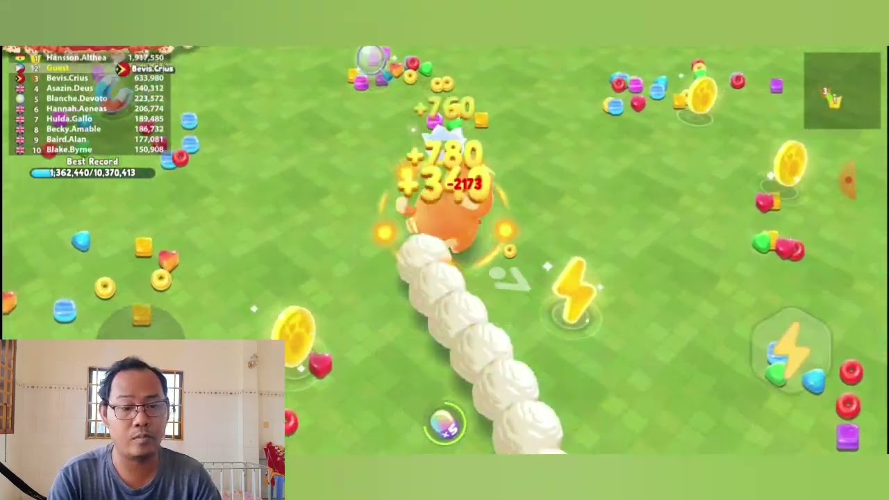 🐍 Sweet Crossing : Snake.io #13 Ranking Top 2 || Best Score Ever 2M+ || 2,502,928