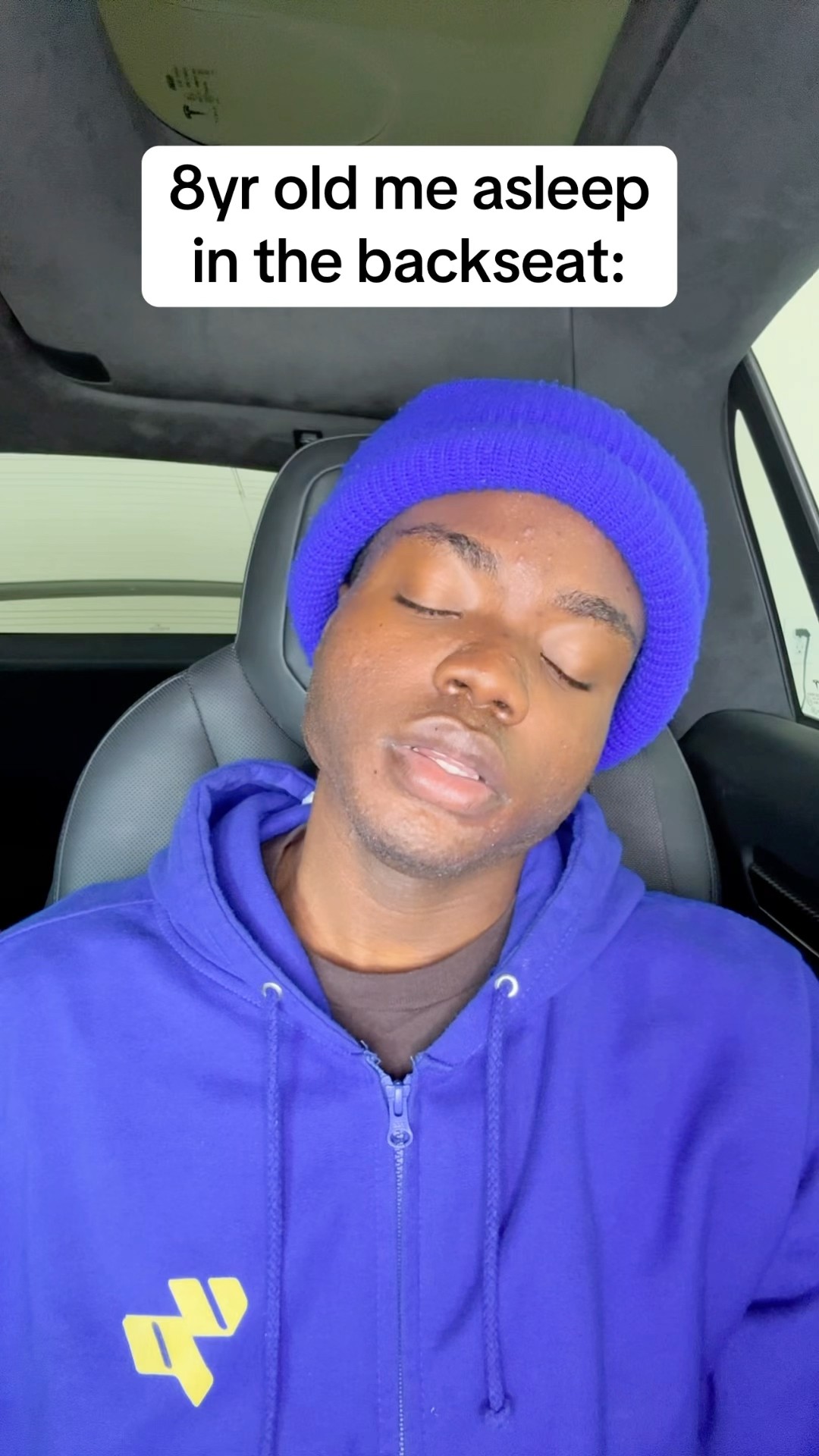8 year old me asleep in the backseat ?