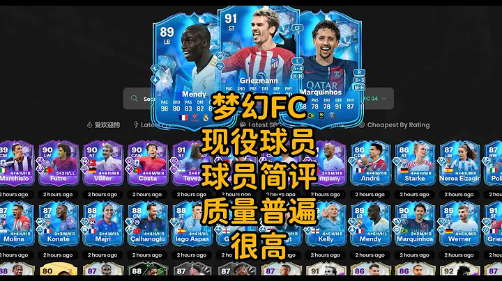 夢幻FC英雄現役球員 5花格列茲曼無敵門迪等 球員簡評【FC24】FANTASY MENDY  GRIEZMANN  PLAYER REVIEW - 天天要聞