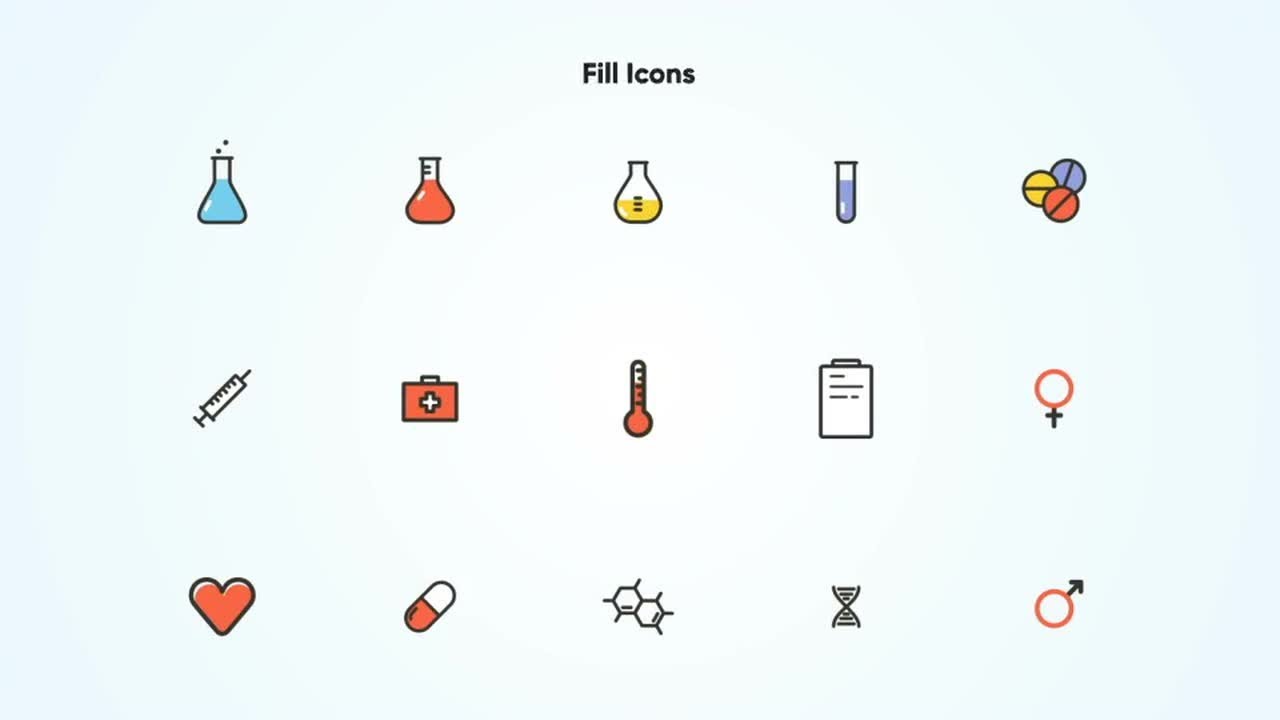 Animated Medical Icons Vector After Effects Templates