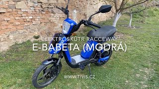 Elektroskútr RACCEWAY E-BABETA, modrá-lesklá || TiViS.cz