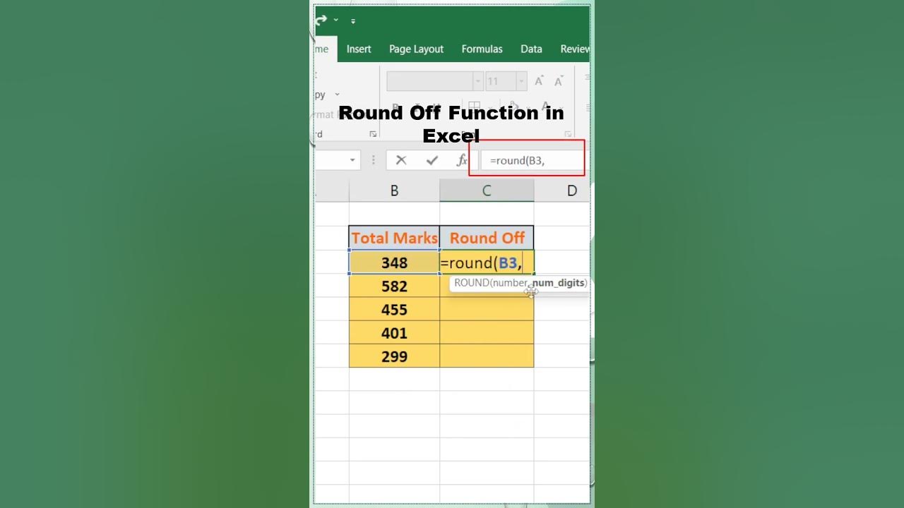Round off function in excel 25 excel trick shorts youtubeshorts