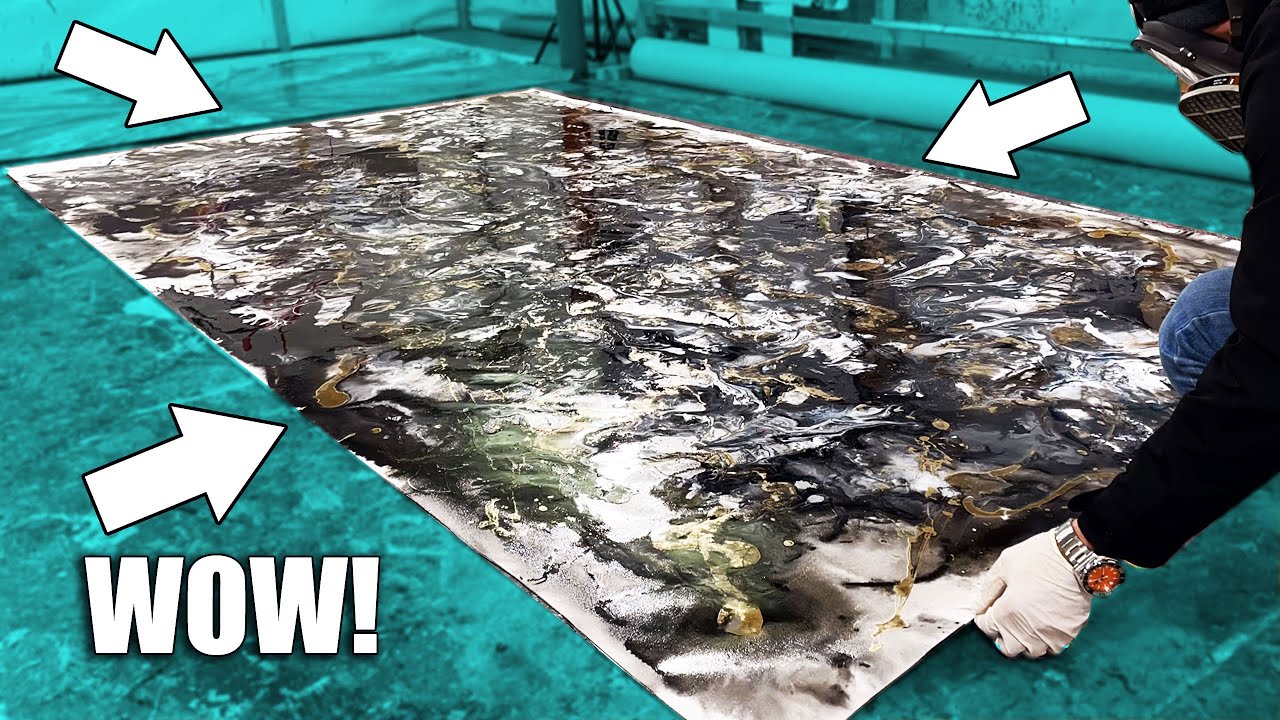 HUGE FLUID ART! Painting morphs on time-lapse!