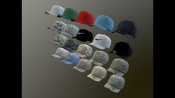 Caps Pack 1  3D Model PBR