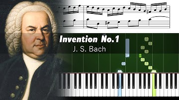 Bach - Invention No. 1 in C Major, BWV 772 - Piano Tutorial with Sheet Music