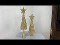 Arbolitos navideños dorados, Diy, Navidad 2022, Artesanato, Ideas para navidad, Cartón flexible