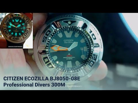 CITIZEN ECOZILLA Professional Divers 300M BJ8050-08E - YouTube
