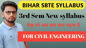 Civil engineering 3rd semester syllabus || 3rd semester syllabus || 3rd Sem diploma in civil branch