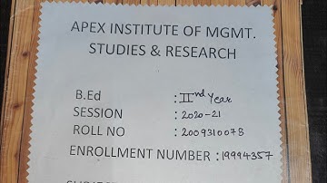 B.Ed 2nd year Project file of Environmental Education in English (C.C.S University,Meerut)