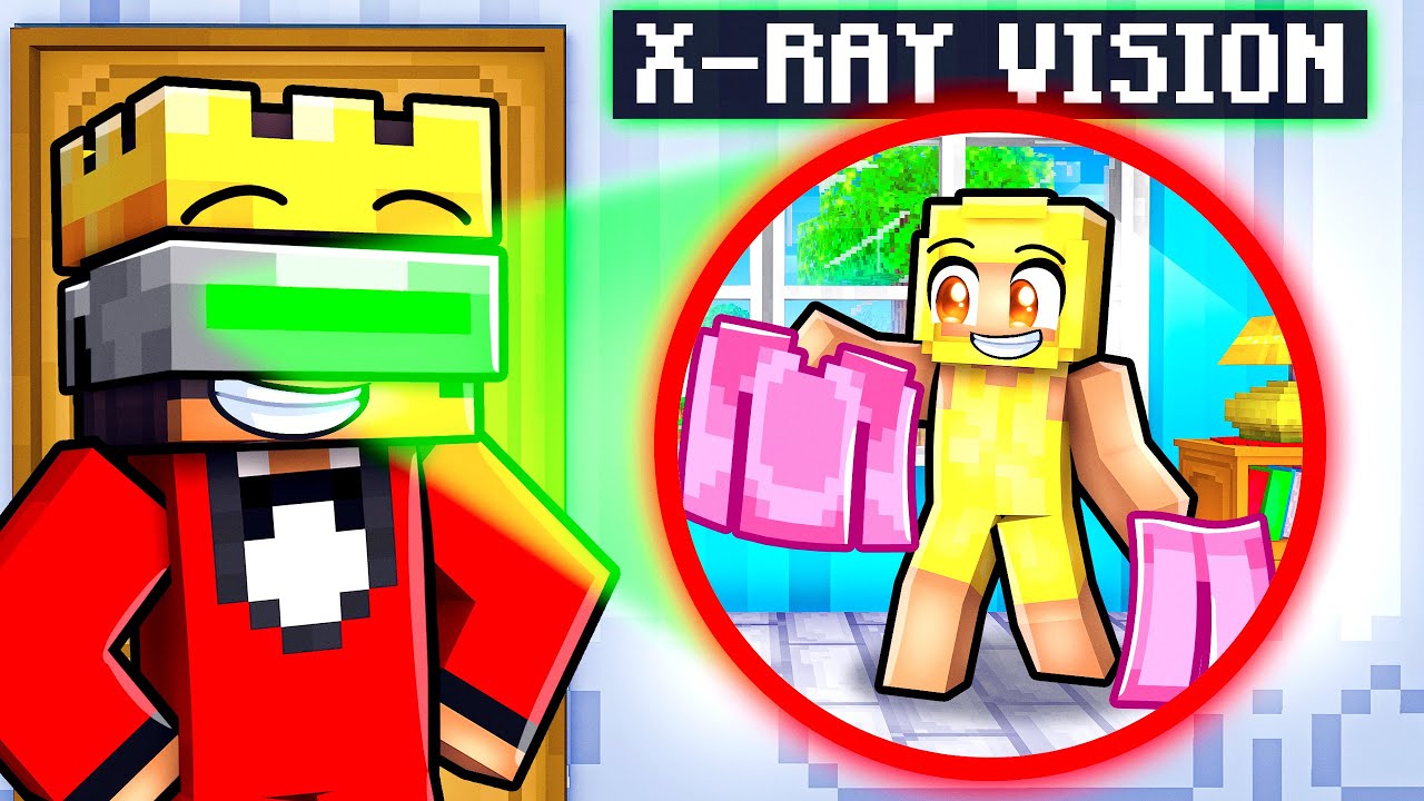 Using X-R VISION To SPY on my Friends in Minecraft!