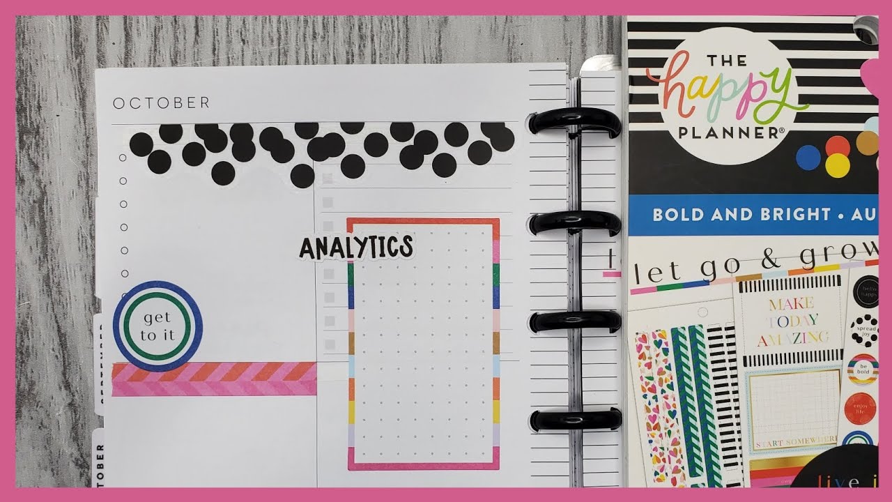 Plan With Me | Bold & Bright | Mini Dashboard Happy Planner - YouTube