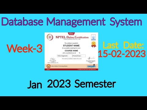 NPTEL Week 3 Database Management System Assignment 3 Answers | DBMS Week-3 Quiz Answers 2023 | NPTEL