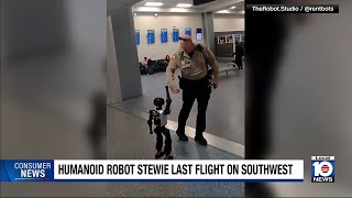 Humanoid robot named Stewie gets window seat on Southwest Airlines flight