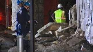 Raw: Brooklyn Bridge Underpass Facade Collapses