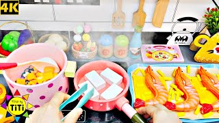 Cooking Pumpkin Soup and Grilled Shrimp with Kitchen Toys | Nhat Ky TiTi #167