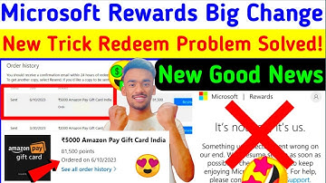 microsoft rewards redeem problem solution + new good news🤩 | Aasif Sheikh28