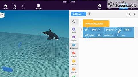 Cospaces Coblocks Program a single object to rotate