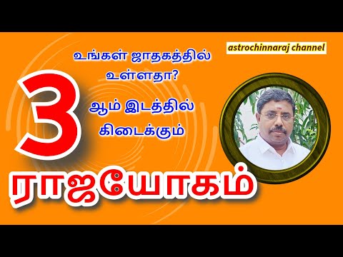 ராஜயோகம் தரும் 3மிடம்!  DINDIGUL P.CHINNARAJ ASTROLOGER INDIA