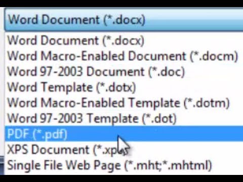 How To Convert  Or Save Your  Office 2007 Word Documents To PDF Or XPS.