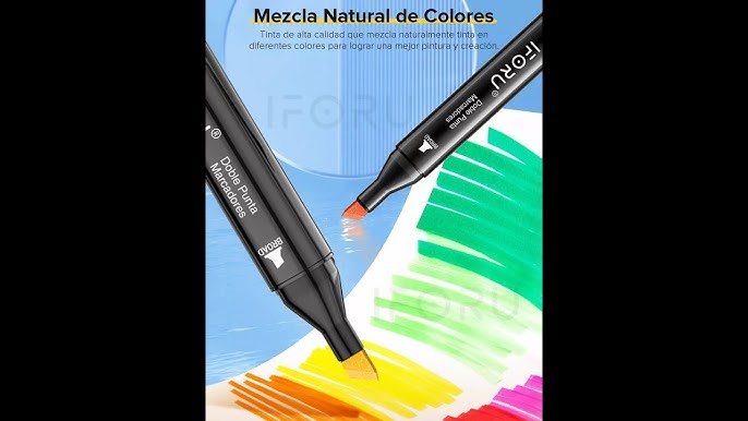 Marcadores Plumones Punta Pincel Doble Punta Iforu 60 Color - $ 115.26