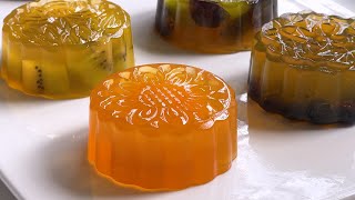 Honey Fruit Tea Agaragar Jelly Mooncake Recipe | 蜂蜜水果茶燕菜果冻月饼食谱