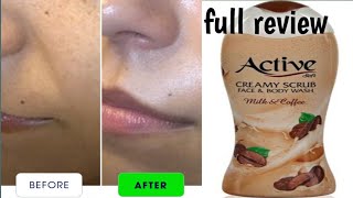 Active soft creamy scrub face & body wash milk & coffee honest review #yt #skincare #beautyproducts screenshot 5