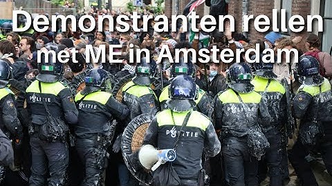 Eerste beelden: ME ontruimd UvA terrein in Amsterdam