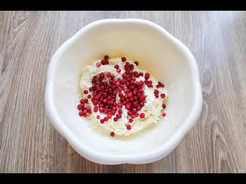 Cottage cheese casserole with cranberries. Classic recipe with photos