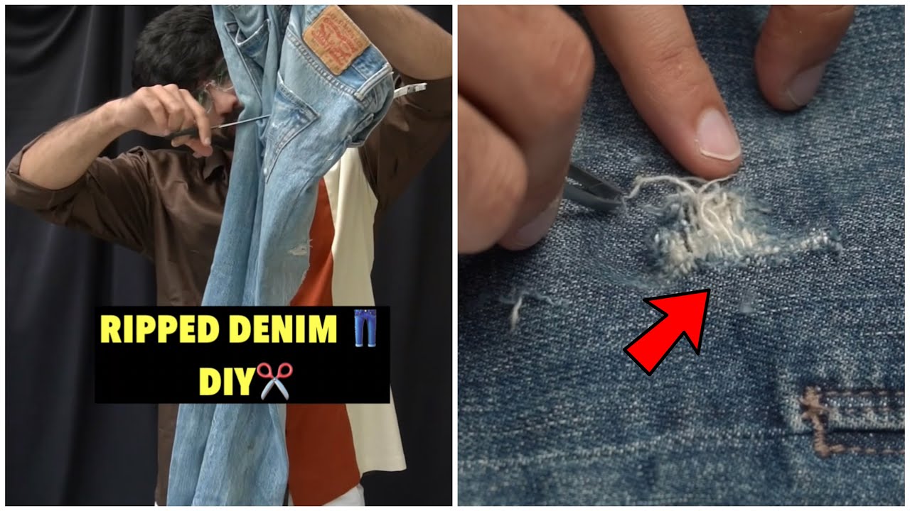 Ripped Denim👖DIY✂️ 