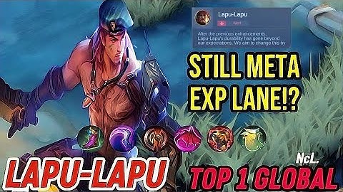 Gameplay Lapu-Lapu Still Meta Exp Lane! After Nerf!? Best Build [ Top 1 Global Lapu-Lapu ] MLBB
