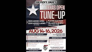 TEXAS OPEN TUNE UP 9 BALL (TABLE 1) DAY 2- AUGUST 15-16, 2026