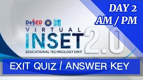 VINSET 2.0 l DAY 2: AM l PM Complete Answer Key