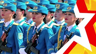 WOMEN'S TROOPS OF KAZAKHSTAN. Military parade in Astana (Nur-Sultan)