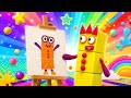 NUMBERBLOCK SATISFIYING VIDEO -  NUMBERBLOCKS SAND PAINTING ASTRONAUT RAINBOW GALAXY ASMR