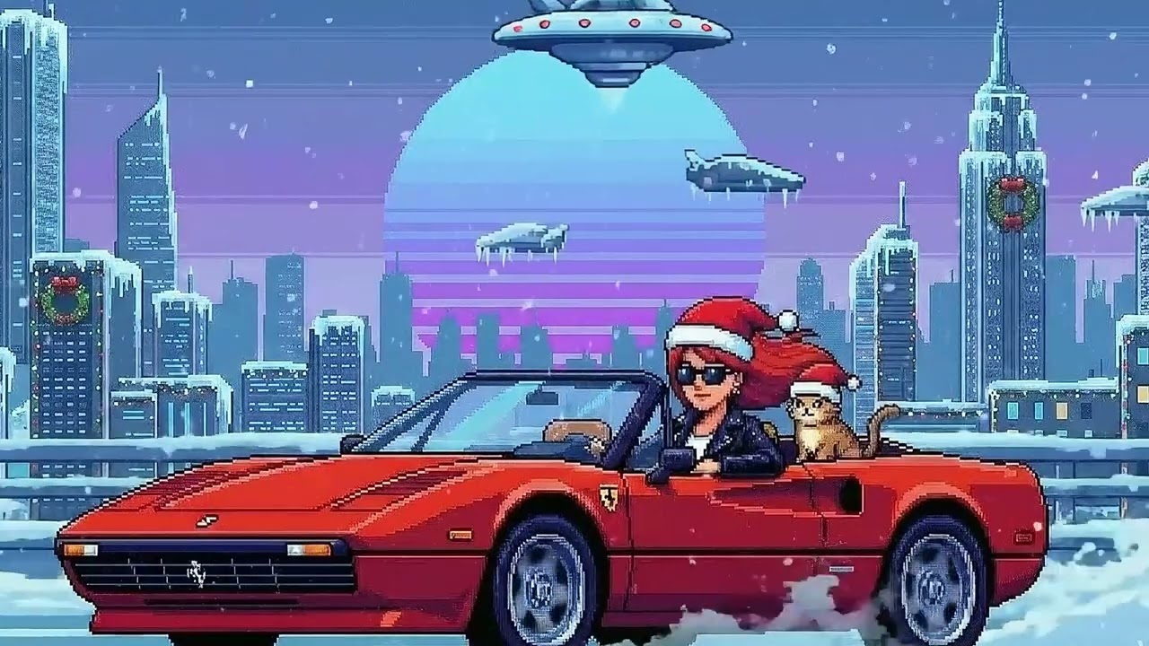 Christmas in the Neon City 🎄🏎️ | 8-Bit Synthwave • Holiday Retrowave Mix