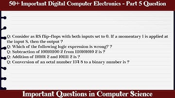 MCQ Questions Digital Computer Electronics - Part 5 with Answers