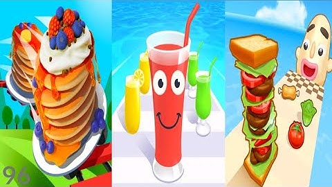 Pancake Run vs Juice Run vs Sandwich Runner - Triple Gameplay 96 (Android/iOS).