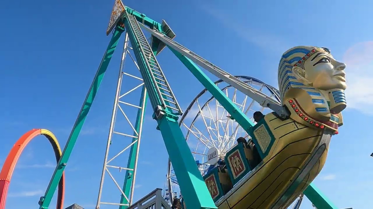 My 1st Ride on Boardwalk Bullet at Kemah Boardwalk + A Park Walkthrough