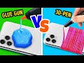GLUE GUN VS 3D-PEN || Ultimate Lifehack Battle Between a Hot Glue Gun and a 3D-Pen